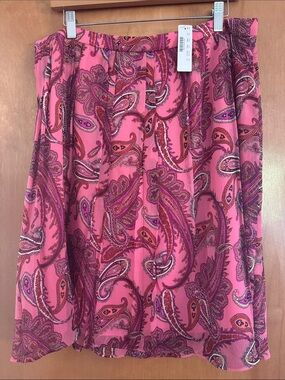 J. Crew Silk Paisley A-Line Skirt. Size 14. NWT